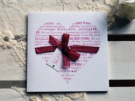 From The Heart with Organza Ribbon, Tag and Diamantes